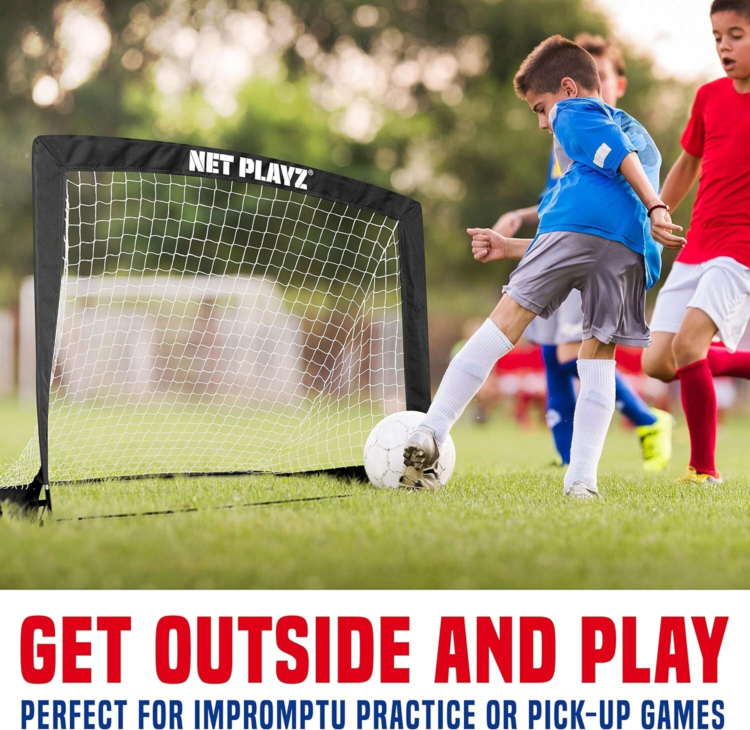 Set De 2 Porterias Futbol 4X3 Pies Soccer Para Ninos Y Adultos Portatil Plegable