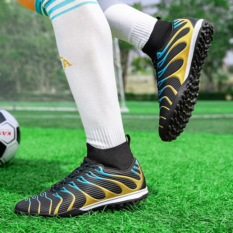 Football Boots Men'S Professional Soccer Shoes High-Top Field Cleats Football Teenager'S Anti-Slip Crampon Football Sneaker 2025