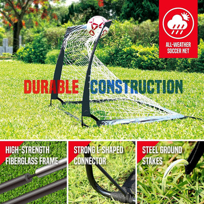 Set De 2 Porterias Futbol 4X3 Pies Soccer Para Ninos Y Adultos Portatil Plegable